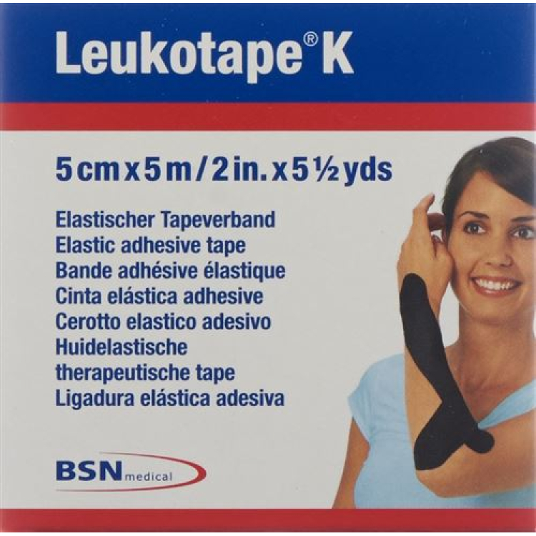 Leukotape K sádrový obvaz 5mx5cm černý 5 ks