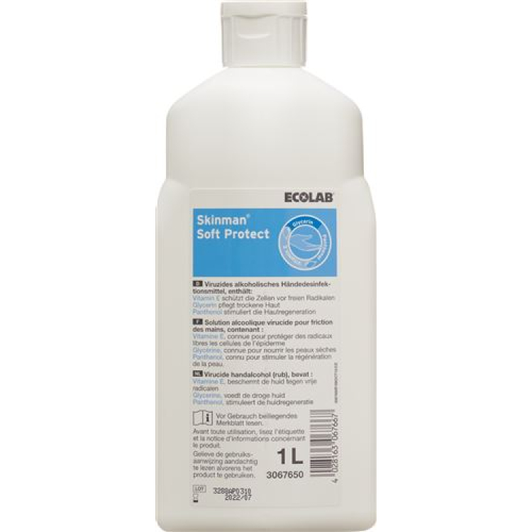 Skinman Soft Protect désinfectant alcoolique virucide pour les mains Fl 1 lt