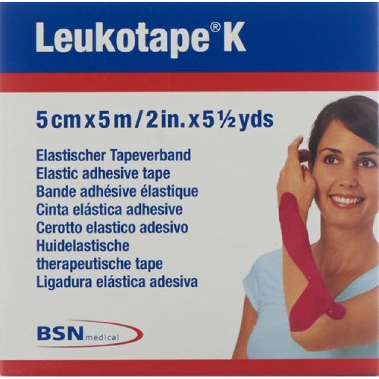 Leukotape K gipsinis tvarstis 5mx5cm rožinis 5 vnt