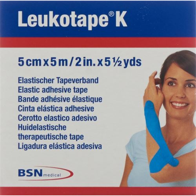 Liant de pavage Leukotape K 5mx5cm bleu clair