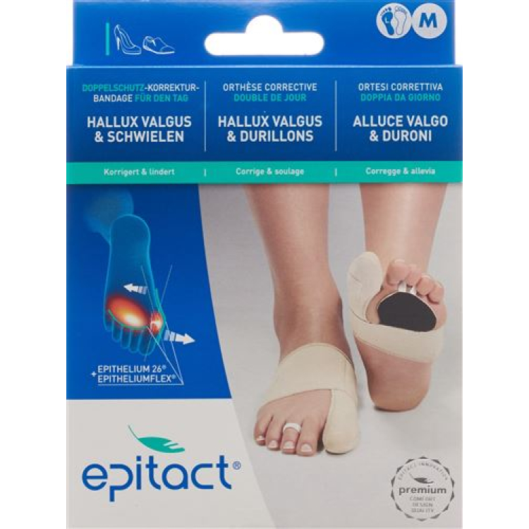 Epitact flexible double protective bandage correction hallux valgus DAY M 21.5-23cm left