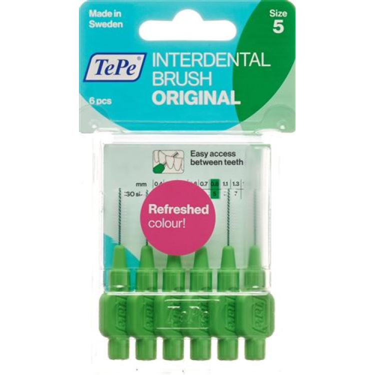 TePe interdentalbørste 0,8mm grønn blister 6 stk