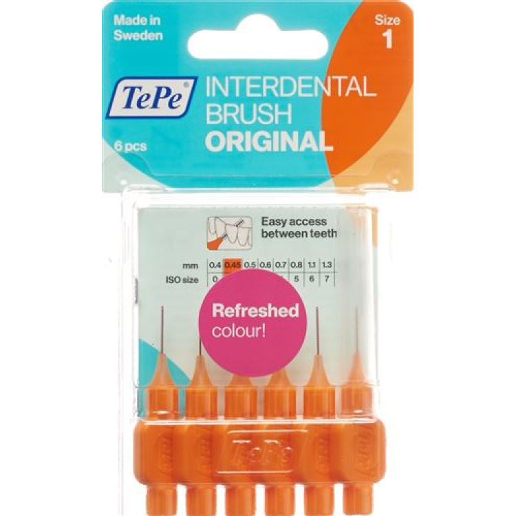 TePe interdental cho'tkasi 0,45 mm apelsin Blist 6 dona