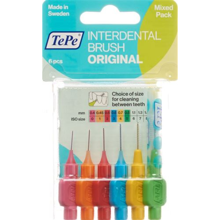 TePe interdental børste assorteret 6 styks blister