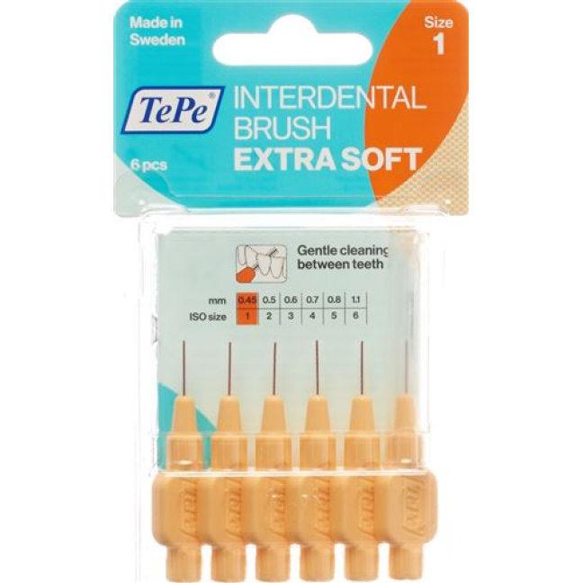 TePe interdental brush 0.45mm x-soft orange Blist 6 pcs