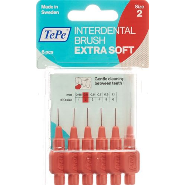 TePe Interdental Brush 0.50mm x-soft Red Blist 6 pcs