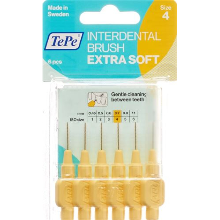 TePe Interdental Brush 0.7mm x-soft yellow Blist 6 pcs