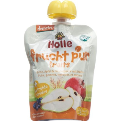 Holle Pouchy Pear Apple and Blueberry Oats 90 g