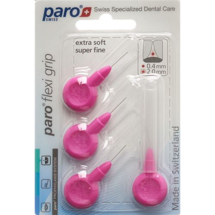 paro Flexi Grip 2 мм супертонкий розовый цилиндрический 4 шт.