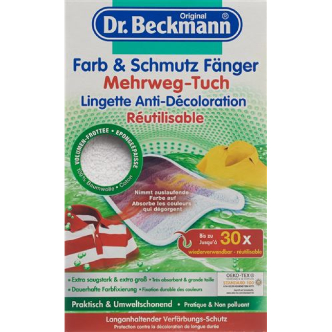 Chiffon réutilisable couleur et passoire Dr Beckmann