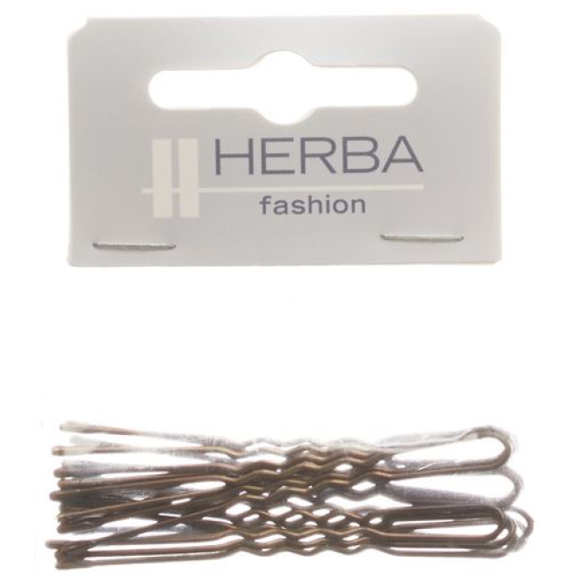 Herba juuksenõelad 6,5cm pruunid 12 tk