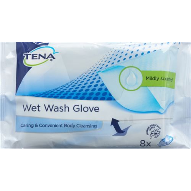 TENA Wet Wash Glove معطر 8 عدد