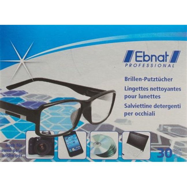 Μαντηλάκια καθαρισμού γυαλιών Ebnat 30 τμχ