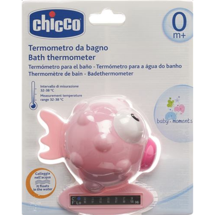 Chicco बाथ थर्मामीटर ग्लोब फिश पिंक (गुलाबी) 0m +