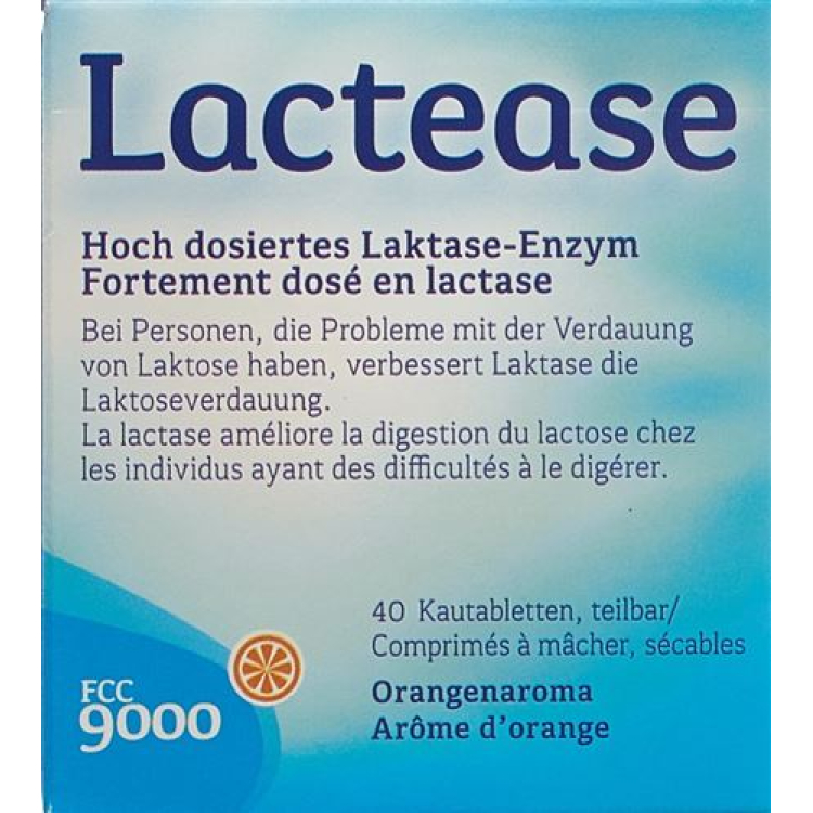 Lactease 9000 FCC chewable tablets delbar 40 st