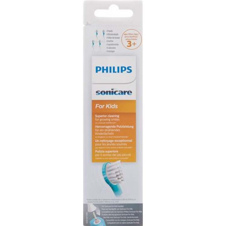 Philips Sonicare ersättningsborstar Kids HX6034/33 4 år 4 st