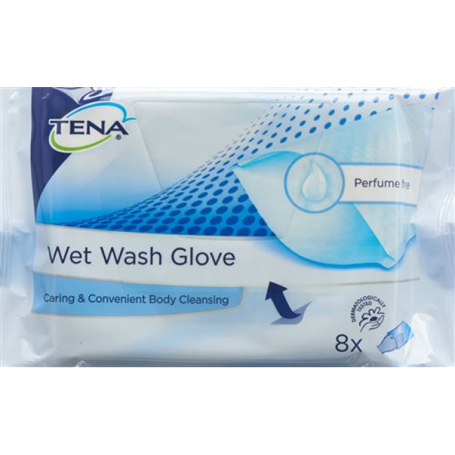 Tena Wet Wash Glove non profumato 8 pz