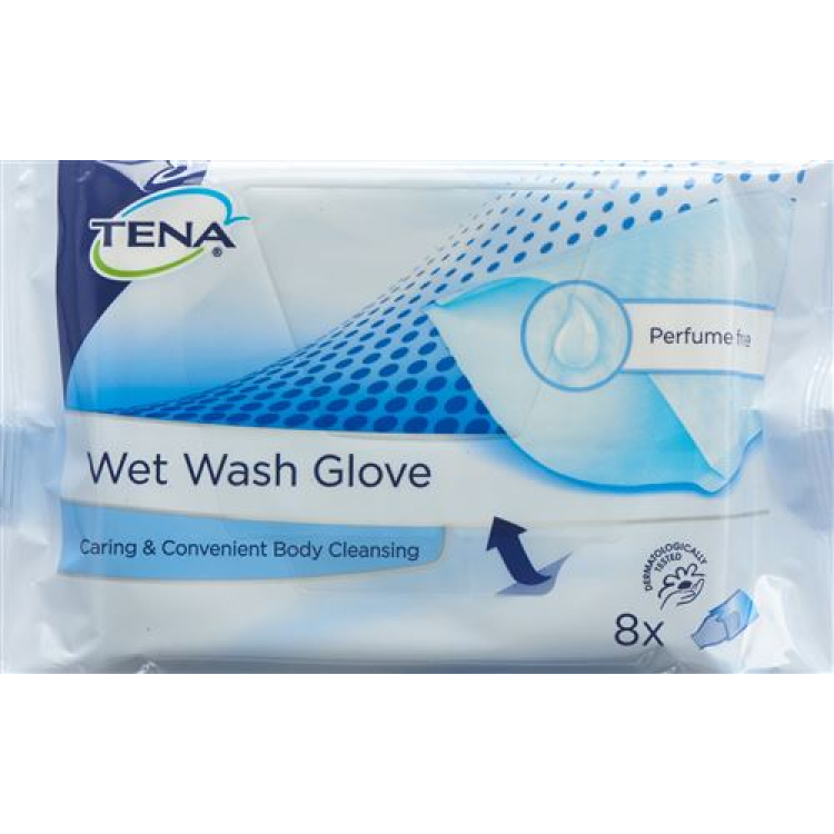 TENA Wet Wash Glove ללא ריח 8 יח'