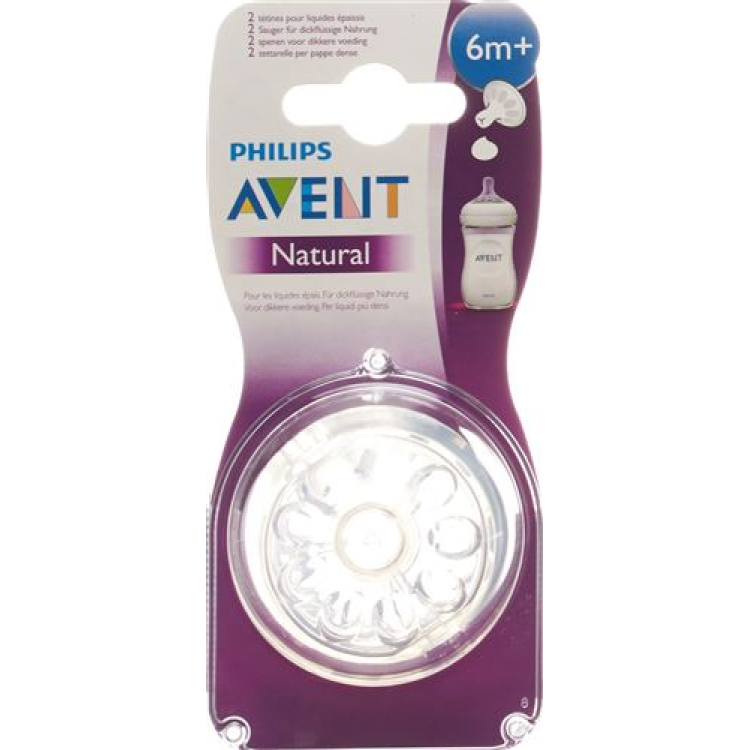 Tetina natural Avent Philips Y para alimentação de seguimento 2 unid.