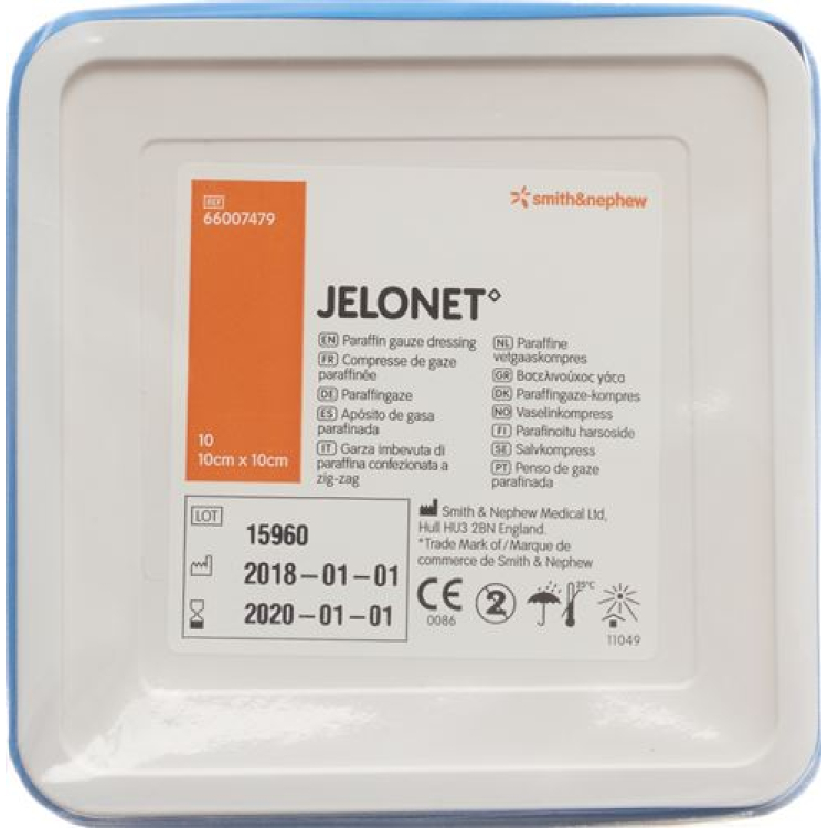 Jelonet paraffinväv 10cmx10cm Ds 10 st