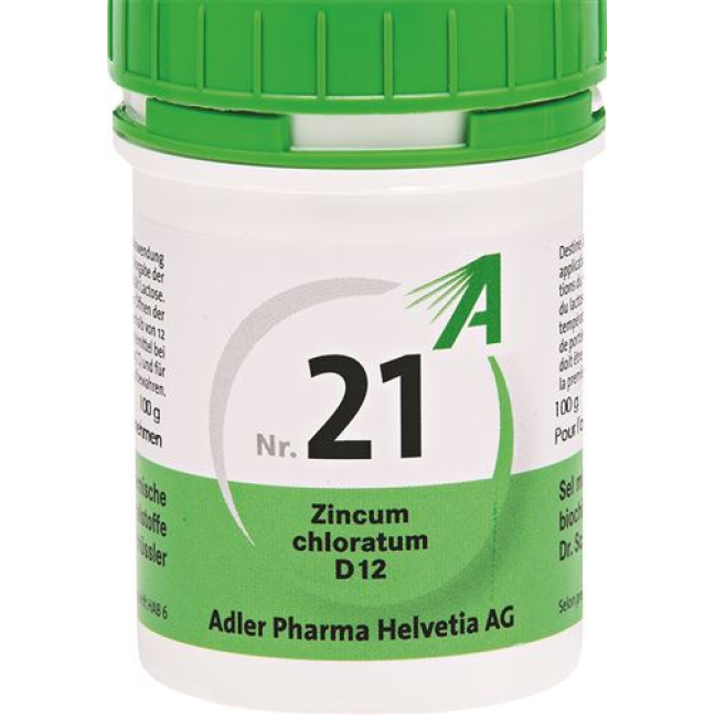 Adler Schüssler NR21 Zincum chloratum Homeopathic Remedy - Beeovita