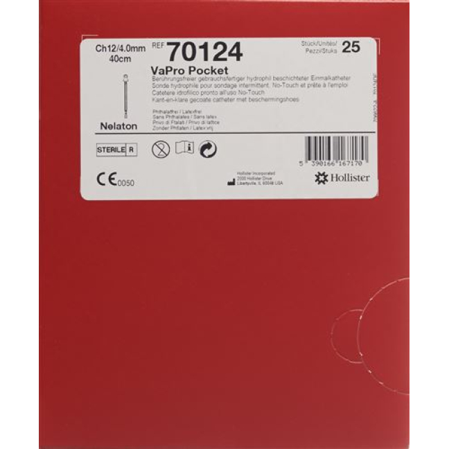Vapro Pocket 1x Catheter CH12 40cm 25 pcs