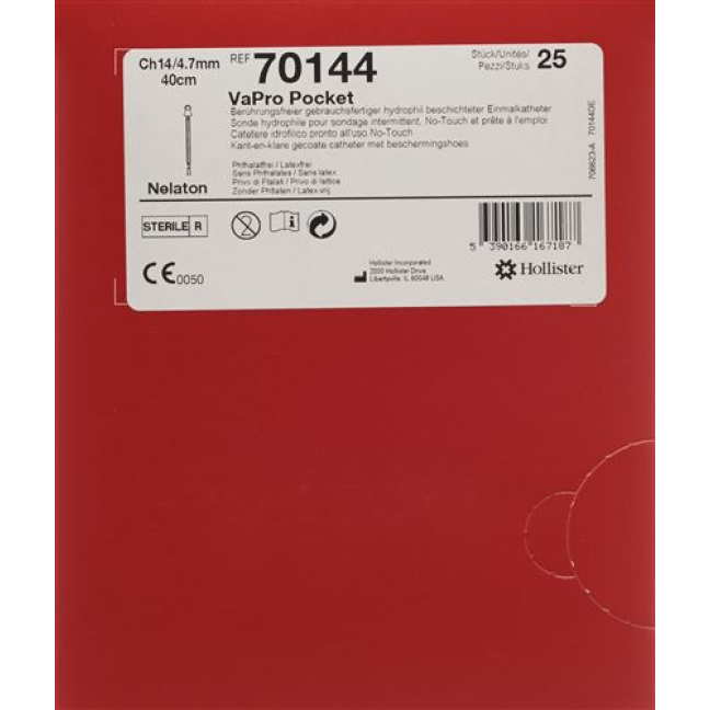 Vapro Pocket 1x Catheter CH14 40cm 25 pcs