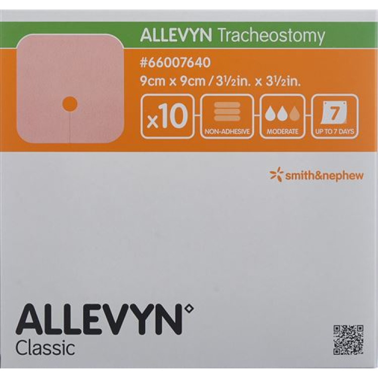 Allevyn Tracheostomický obväz 9x9cm 10 sáčkov