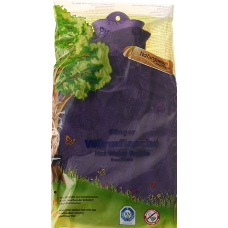 SÄNGER hot water bottle 2l fleece cover purple