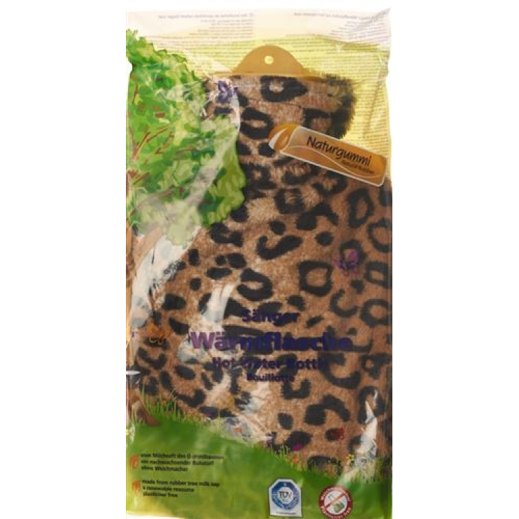 SÄNGER garrafa de água quente 2l capa de veludo leopardo