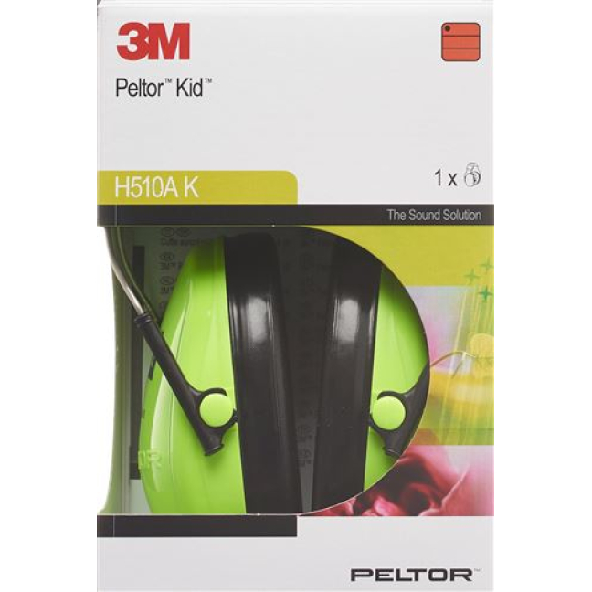 3M Peltor Kid with headband SNR=27 dB neon green