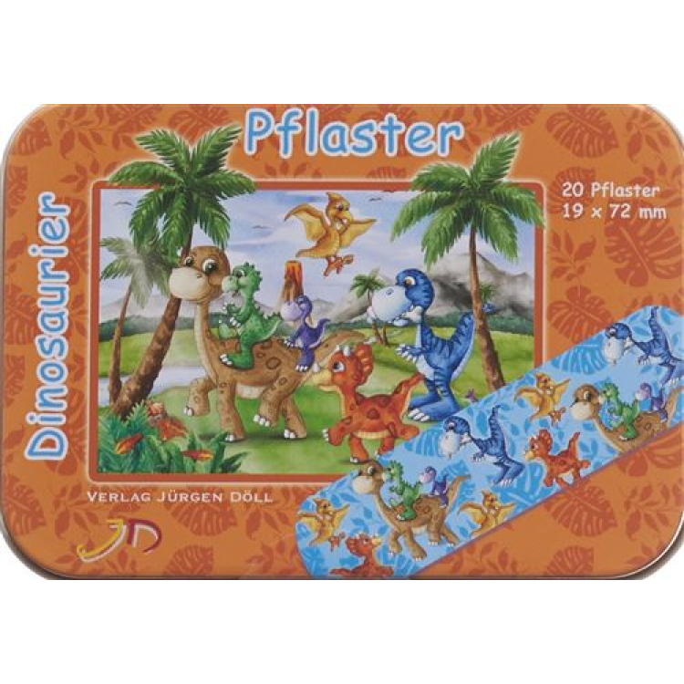 Döll självhäftande plåster 19x72mm dinosaurier Ds 20 st