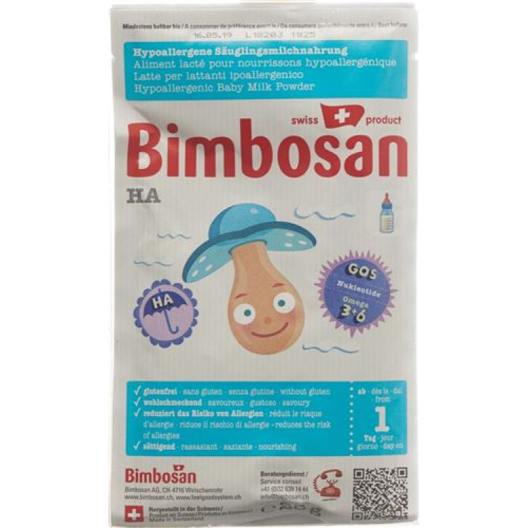 Bimbosan HA 1 latte per neonati porzioni da viaggio 3 x 25 g