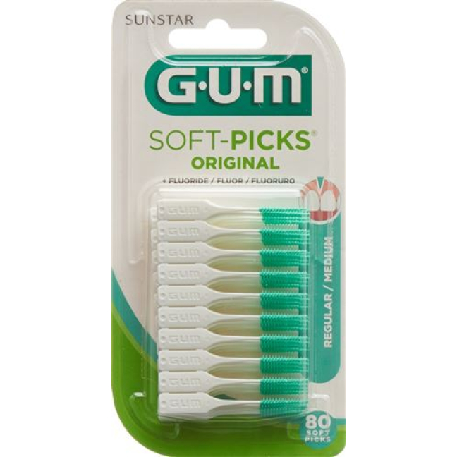 GUM SUNSTAR Bristle Soft Picks عادي 80 قطعة