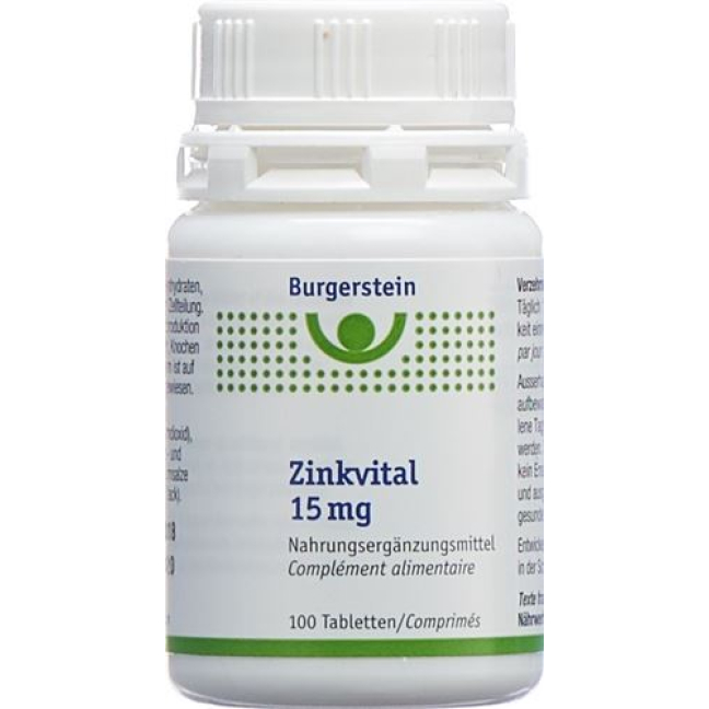 Burgerstein Zinc Vital Tabl 15 mg Ds 100 pcs