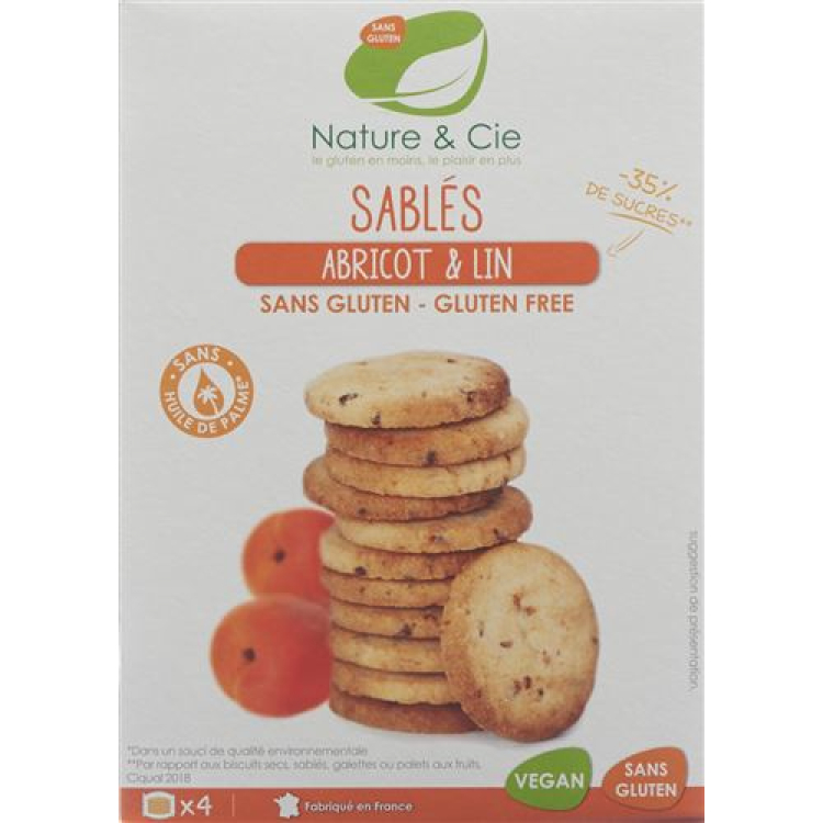 Nature & Cie apricot biscuits gluten free 135 ក្រាម។