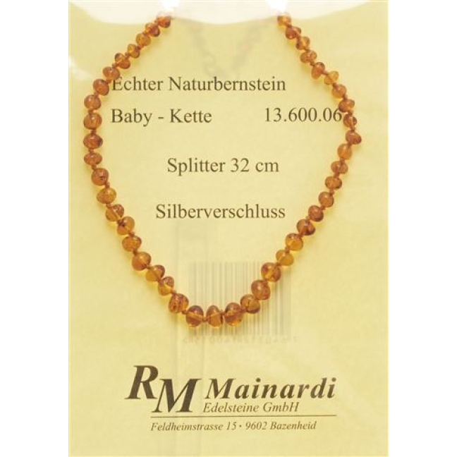 MAINARDI natural amber 32cm split Silberverschl