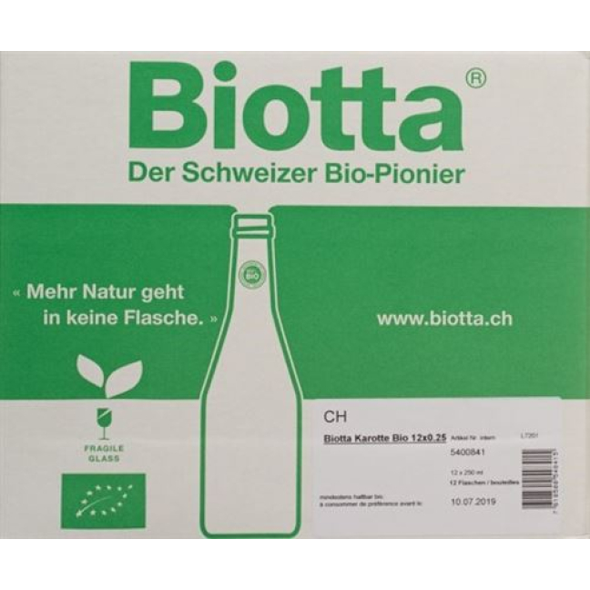 Biotta marchew Bio 12 Fl 250 ml