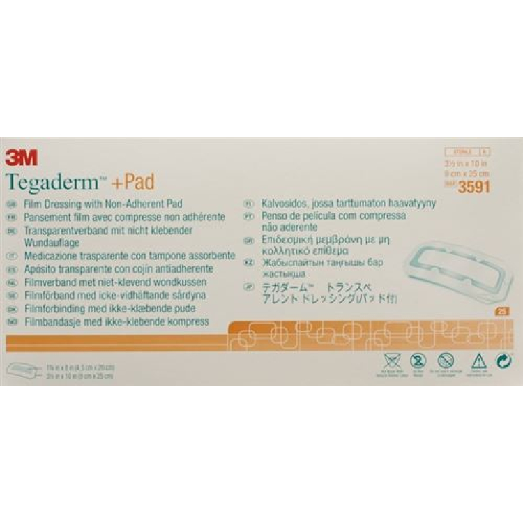 3M Tegaderm + Pad 9x25cm haavapadi 4,5x20cm 25 tk