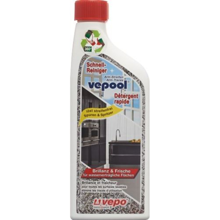 Vepool anti-streak quick cleaner replacement pack 500 ml