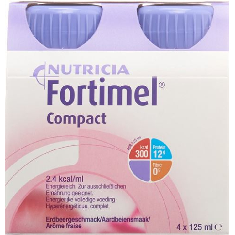 Fortimel Compact braškių 4 Fl 125 ml