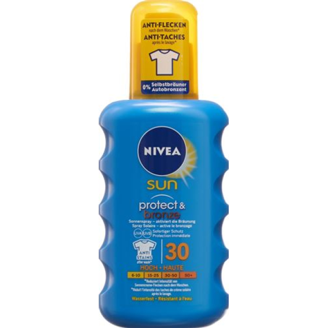 Nivea Sun Protect & Bronze sun spray LSF 30 செயல்படுத்துகிறது
