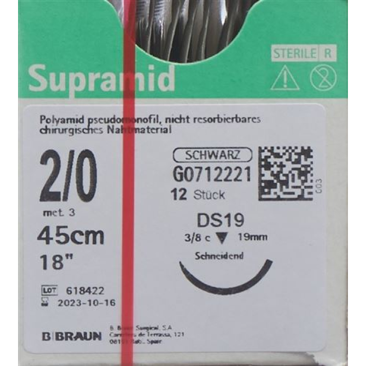 SUPRAMID 45cm DS 19 2-0 must 12 tk