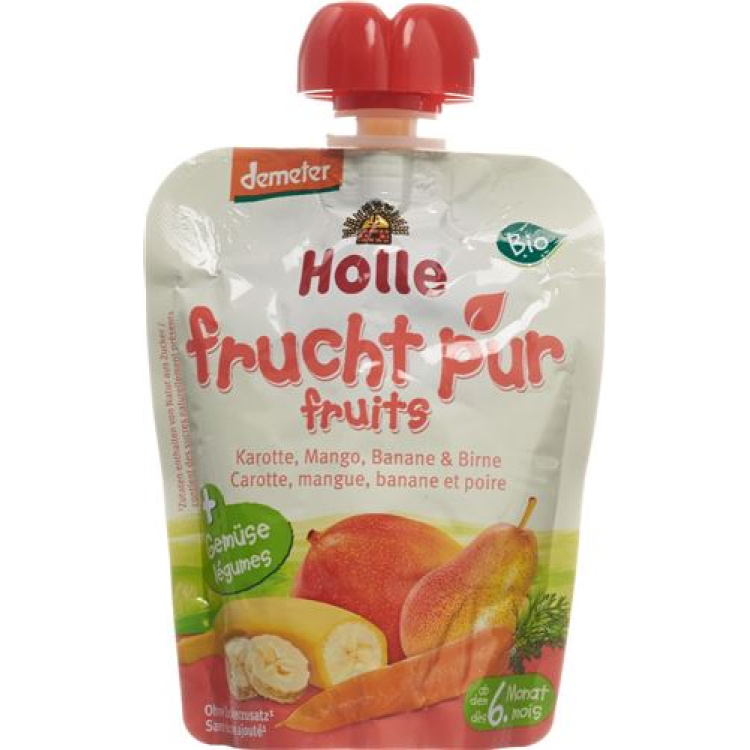 Holle Pouchy gulrot Mango Banan and Pære 90g