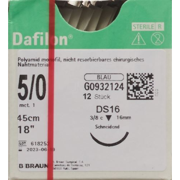 DAFILON 45cm μπλε DS 16 5-0 12 τεμ