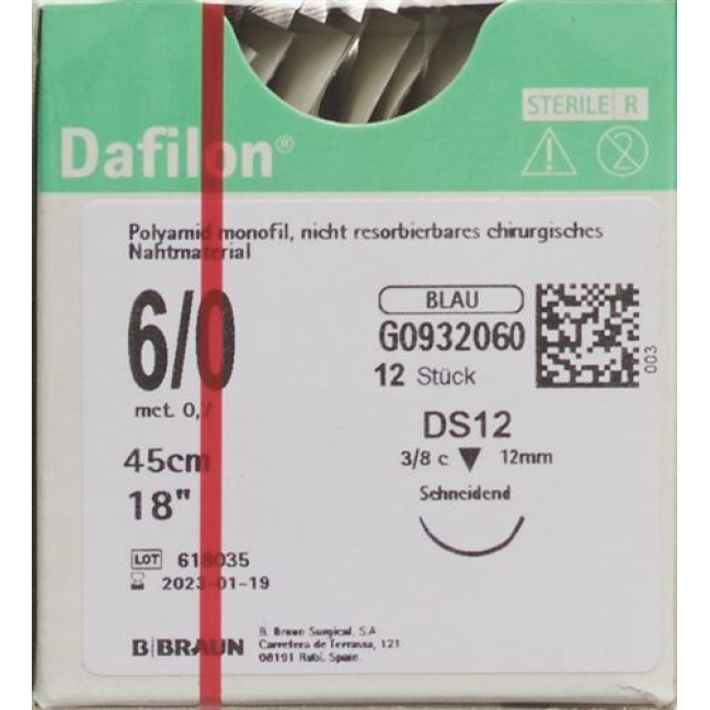 DAFILON 45см синий DS 12 6-0 12 шт.