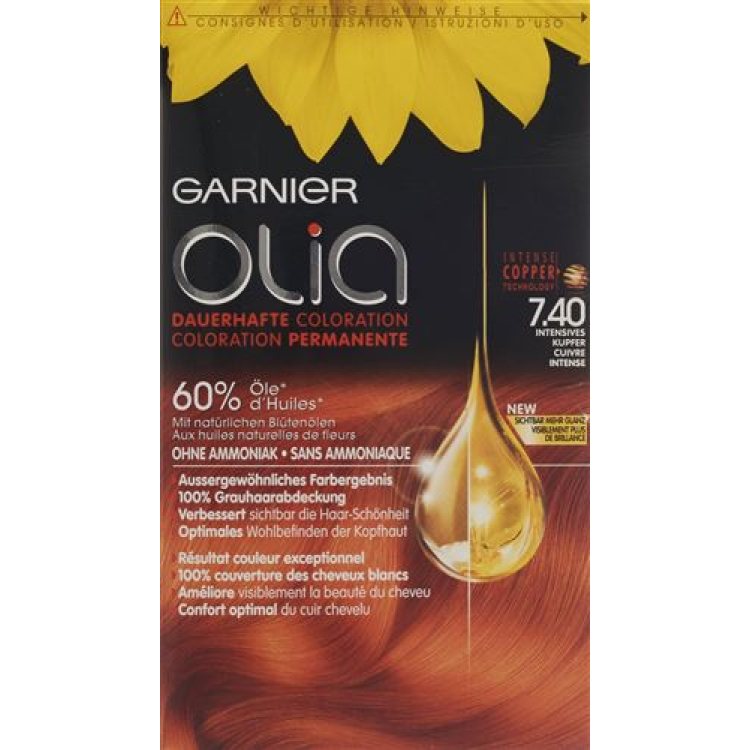 Cor de cabelo Olia 7.40 Cobre intenso