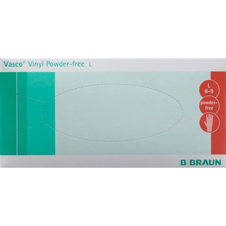 ស្រោមដៃ Vasco L Vinyl គ្មានម្សៅ 100 កុំព្យូទ័រ