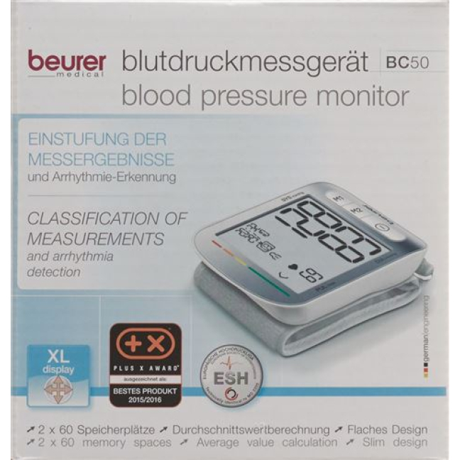Beurer wrist blood pressure monitor BC 50