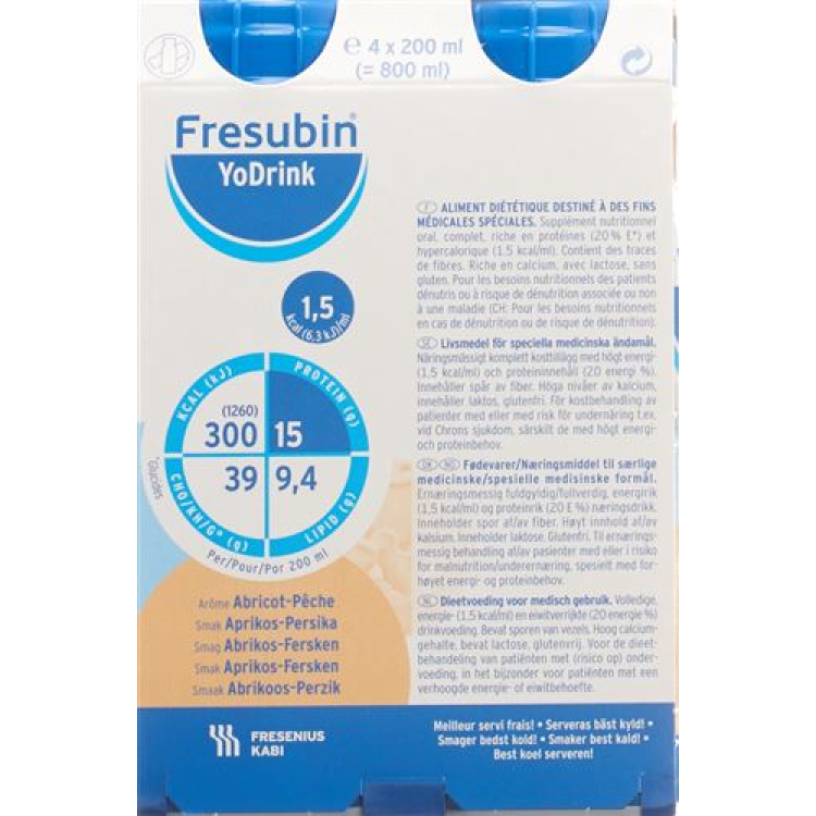 Fresubin YoDrink Абрикос-Персик 4 х 200 мл